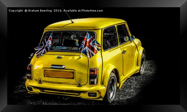 A Very British Mini Framed Print by Graham Beerling