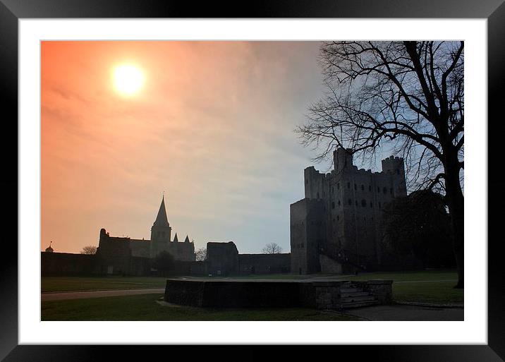 Rochester Castle in Medway, Kent Framed Mounted Print by Claire Colston