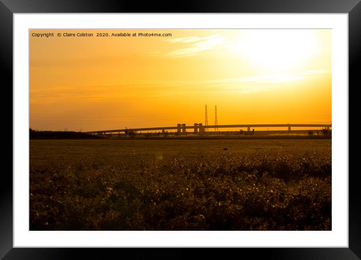 Isle of Sheppey Bridge Framed Mounted Print by Claire Colston