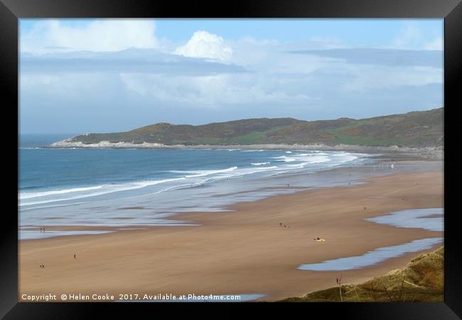 View over Woolacombe Framed Print by Helen Cooke