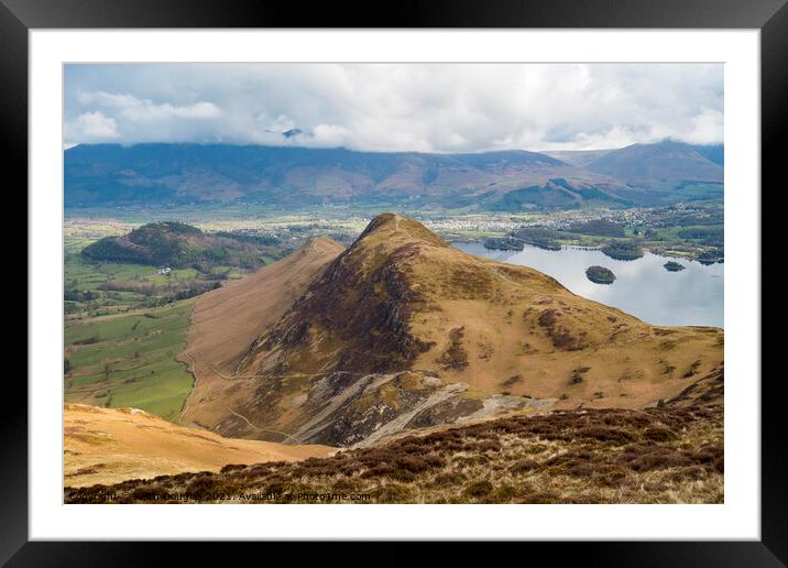 Catbells above Derwentwater in the Lake District Framed Mounted Print by Keith Douglas