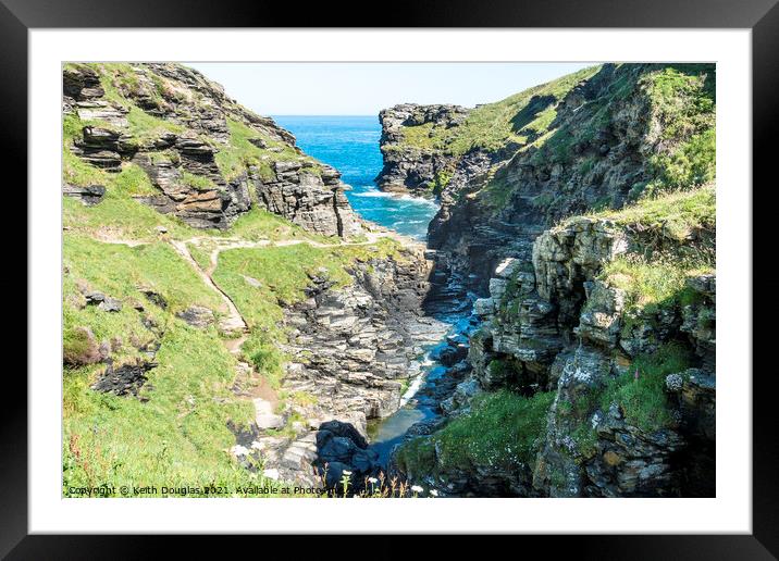 Rocky Valley on the North Cornwall Coast Framed Mounted Print by Keith Douglas