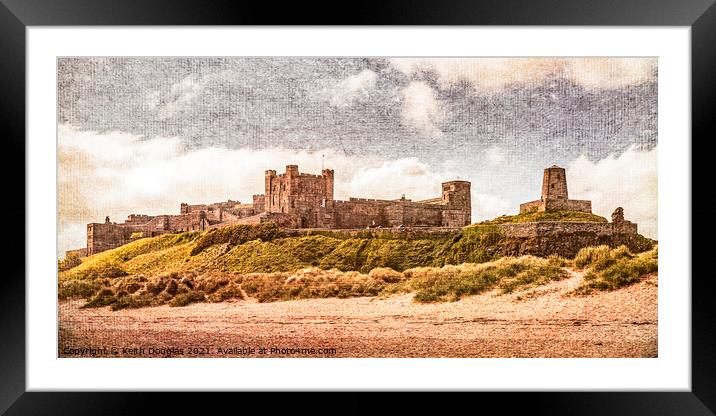 Bamburgh Castle on Canvas Framed Mounted Print by Keith Douglas