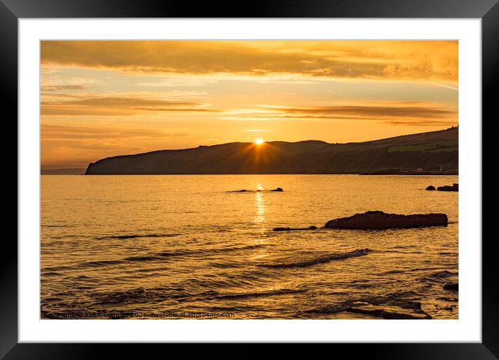 Sunset over South Arran Framed Mounted Print by Keith Douglas