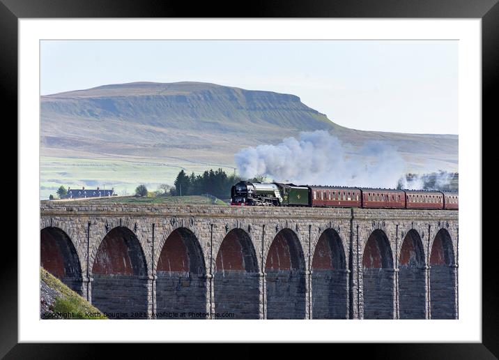 Steam Locomotive Tornado on the Ribblehead Viaduct Framed Mounted Print by Keith Douglas