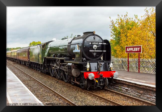 Tornado steam locomotive at Appleby Framed Print by Keith Douglas