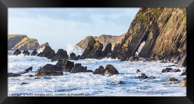 Stormy weather at Marloes Sands Framed Print by Keith Douglas