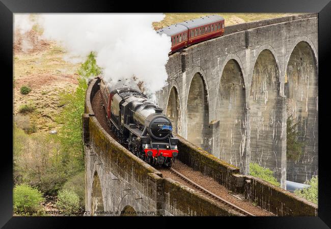 The Jacobite Crosses the Glenfinnan Viaduct Framed Print by Keith Douglas