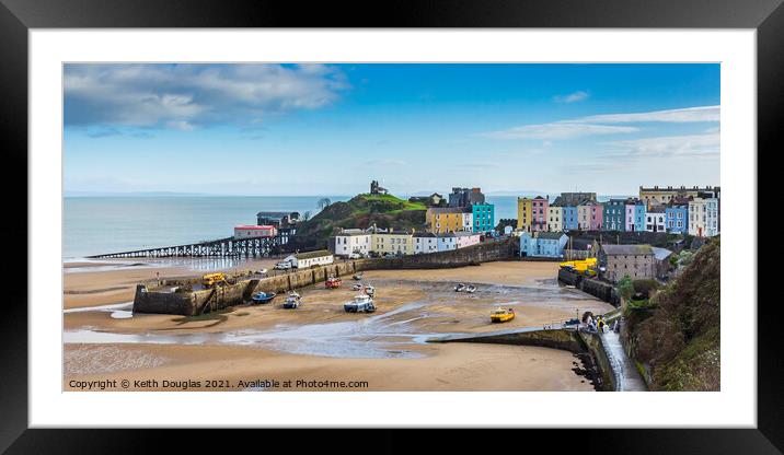 Tenby Harbour Framed Mounted Print by Keith Douglas