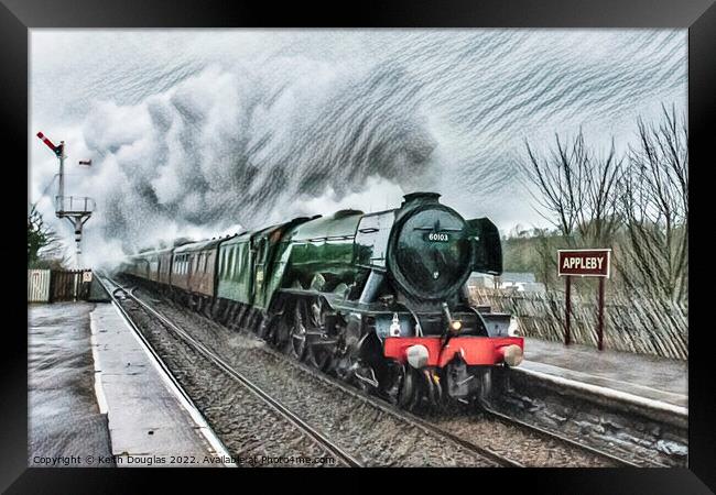 60103, The Flying Scotsman, at Appleby Framed Print by Keith Douglas