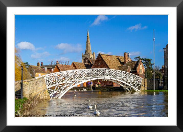 The Chinese Bridge in Godmanchester, Cambridgeshir Framed Mounted Print by Keith Douglas