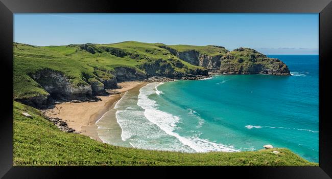 Benoath Cove and Bossiney Haven, North Cornwall Framed Print by Keith Douglas