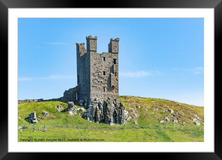 The Lilburn Tower, Dunstanburgh Castle Framed Mounted Print by Keith Douglas