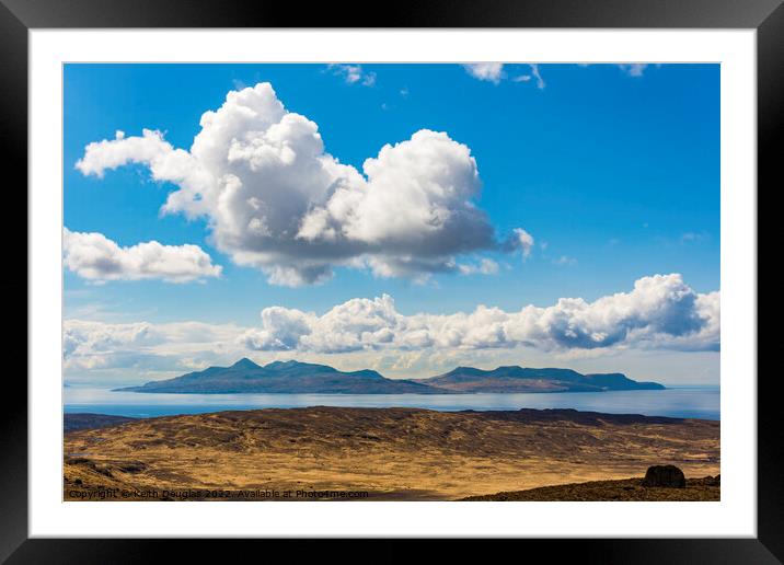 Rum and Eigg from the Black Cuillin Framed Mounted Print by Keith Douglas