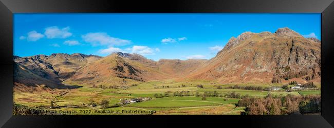 Great Langdale Panorama Framed Print by Keith Douglas