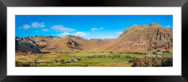 Great Langdale Panorama Framed Mounted Print by Keith Douglas