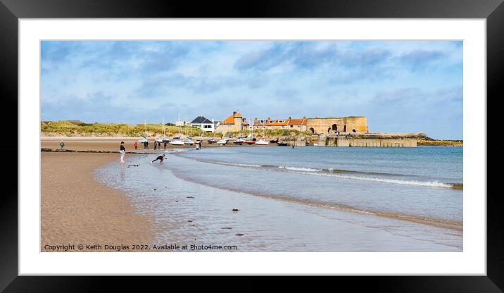 Beadnell Bay and Beadnell Village Framed Mounted Print by Keith Douglas