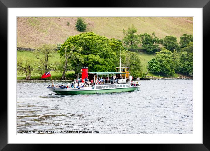 Ullswater Steamer, Raven, at Howtown Framed Mounted Print by Keith Douglas