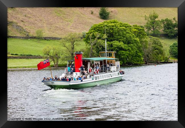Ullswater Steamer at Howtown Framed Print by Keith Douglas