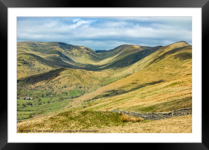 North from the Garburn Road, Lake District Framed Mounted Print by Keith Douglas