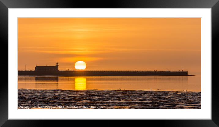 Sunset over Morecambe Stone Jetty Framed Mounted Print by Keith Douglas