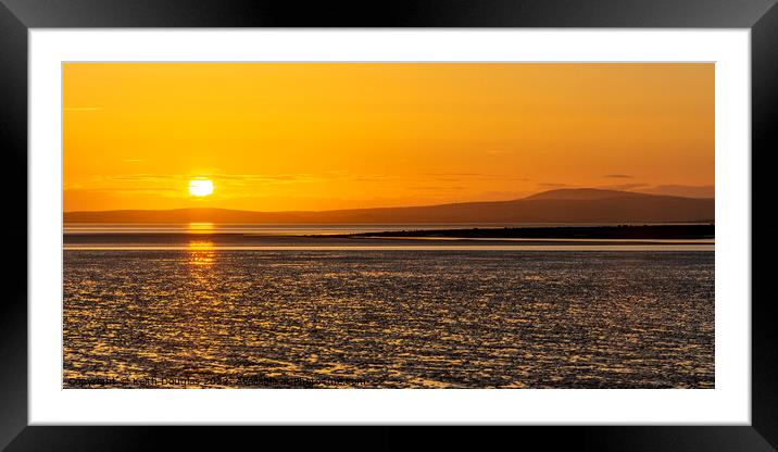 Morecambe Bay sunset from Bolton-le-Sands Framed Mounted Print by Keith Douglas