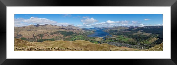 Panorama of Loch Tay and the surrounding mountains Framed Mounted Print by Keith Douglas