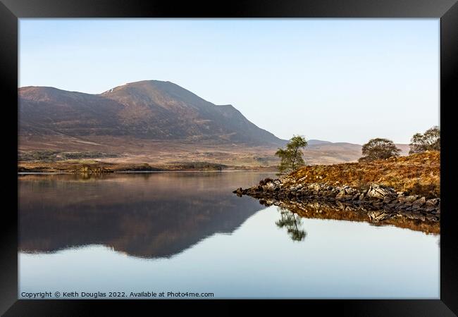 Ben Klibreck reflected in Loch Naver Framed Print by Keith Douglas
