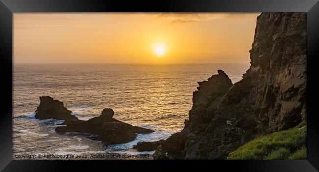 North Cornwall Coast Sunset Framed Print by Keith Douglas