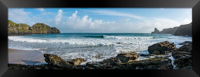 Waves at Benoath Cove, Tintagel, North Cornwall Framed Print by Keith Douglas