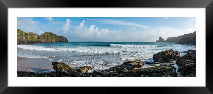 Waves at Benoath Cove, Tintagel, North Cornwall Framed Mounted Print by Keith Douglas