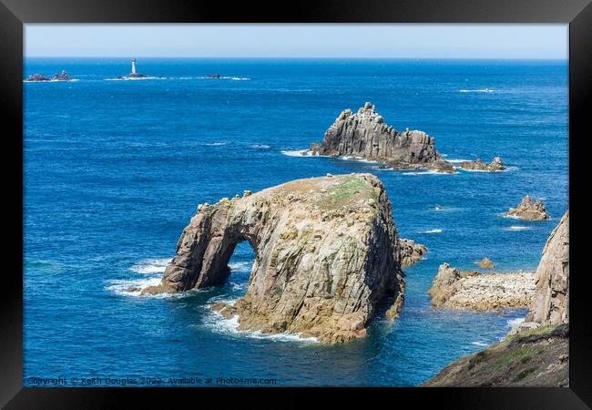 Enys Dodnan Arch – A Natural Wonder Framed Print by Keith Douglas