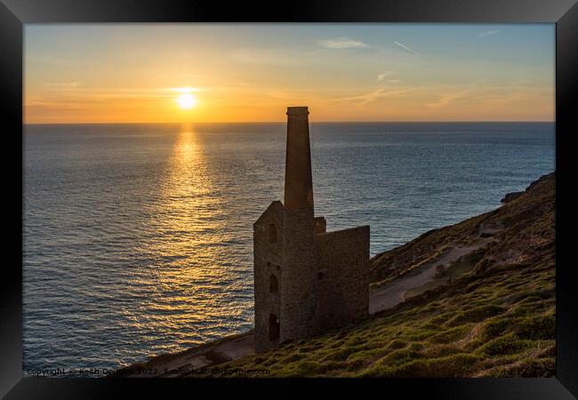 Wheal Coates Engine House at Sunset Framed Print by Keith Douglas