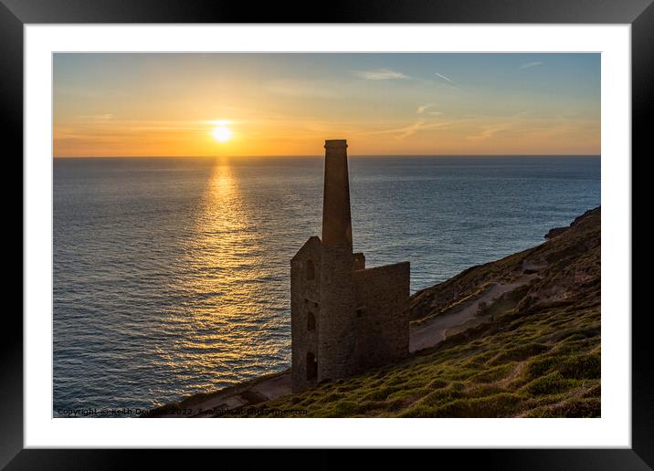 Wheal Coates Engine House at Sunset Framed Mounted Print by Keith Douglas