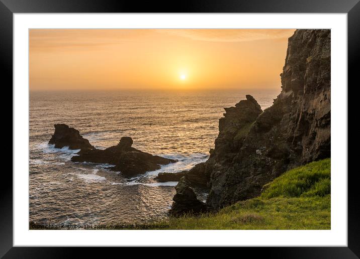 North Cornwall Sunset Framed Mounted Print by Keith Douglas