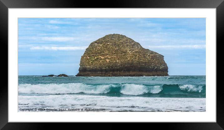 Gull Rock, Trebarwith Strand, Cornwall Framed Mounted Print by Keith Douglas