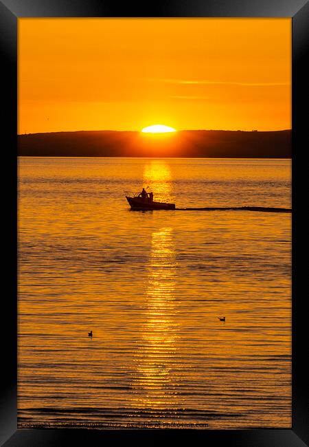 Morecambe Fishing Boat at Sunset Framed Print by Keith Douglas