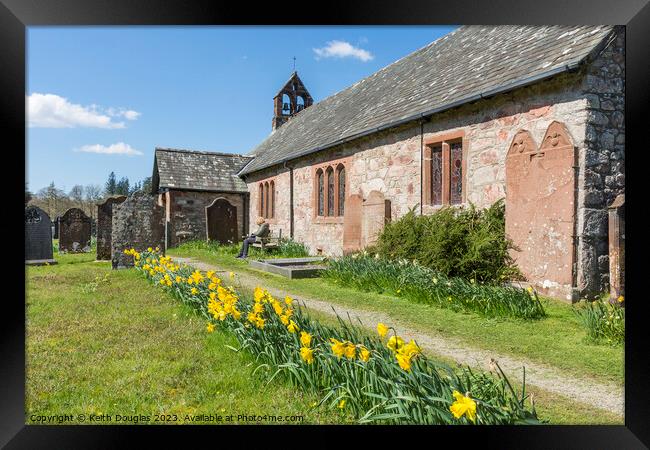 Daffodils at St Catherine's Church, Boot, Eskdale Framed Print by Keith Douglas