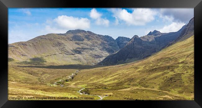 The Cuillin Ridge and the Fairy Pools, Skye Framed Print by Keith Douglas