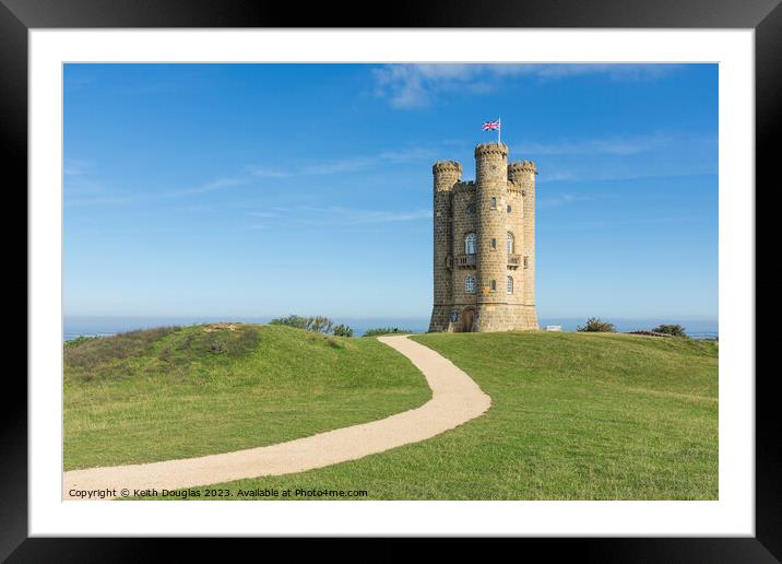 Broadway Tower - a landmark in the Cotswolds Framed Mounted Print by Keith Douglas