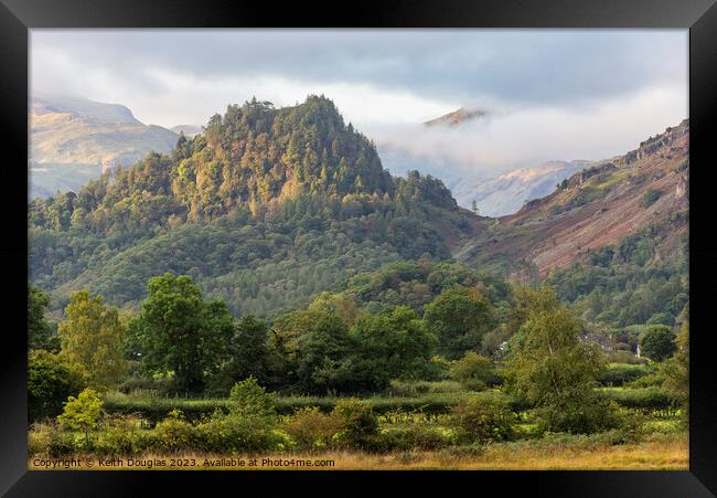 Early morning sun on Castle Crag Framed Print by Keith Douglas