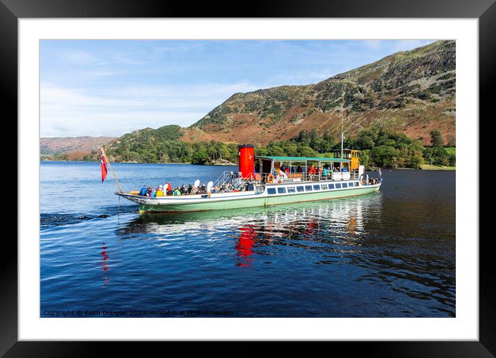 Ullswater Steamer leaves Glenridding Framed Mounted Print by Keith Douglas