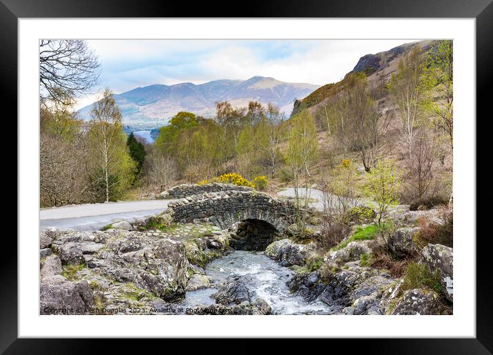 Ashness Bridge and the Skiddaw Fells Framed Mounted Print by Keith Douglas