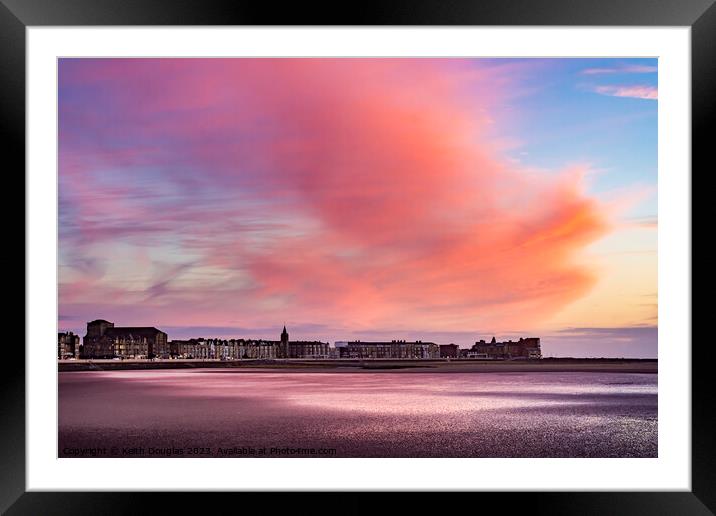 Morecambe West End at Sunset Framed Mounted Print by Keith Douglas