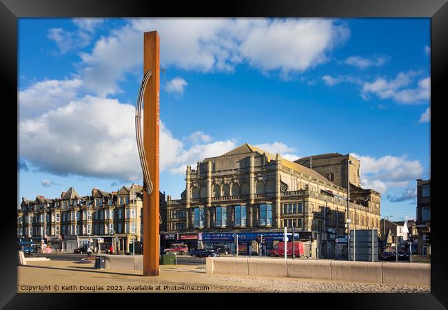 Morecambe Sculpture and Alhambra Theatre Framed Print by Keith Douglas