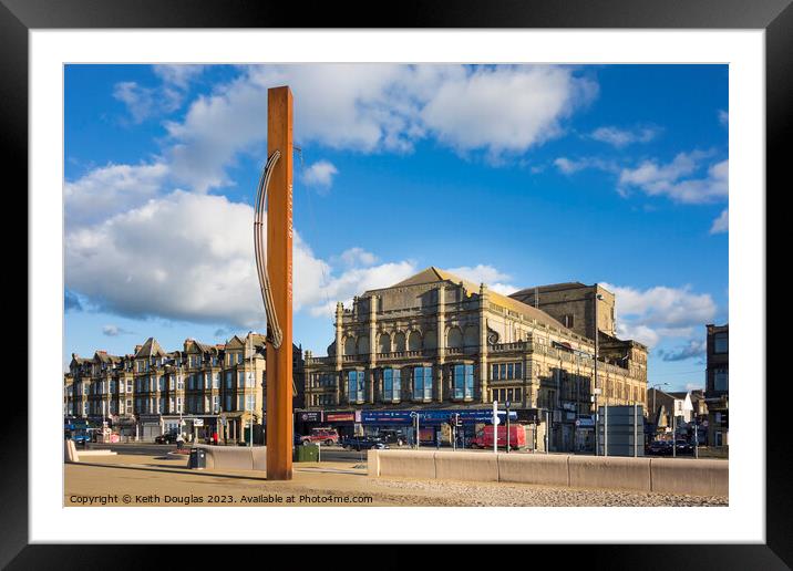 Morecambe Sculpture and Alhambra Theatre Framed Mounted Print by Keith Douglas