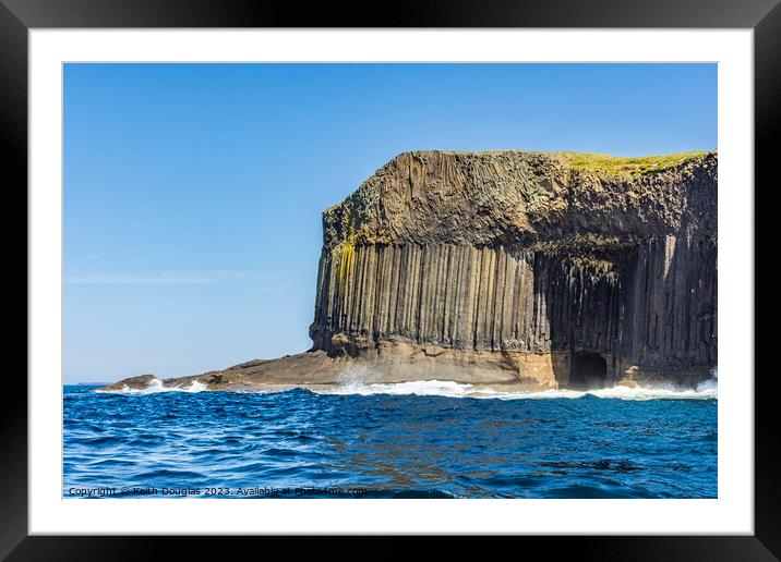 Boat Cave on Staffa Framed Mounted Print by Keith Douglas