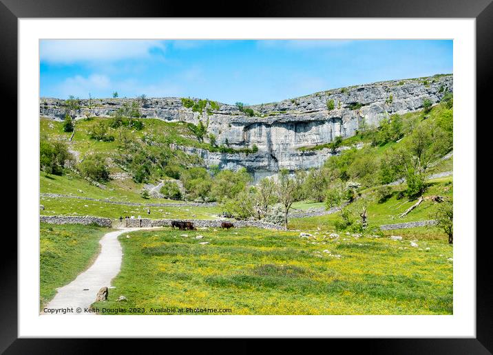 Malham Cove, Yorkshire Dales, England Framed Mounted Print by Keith Douglas