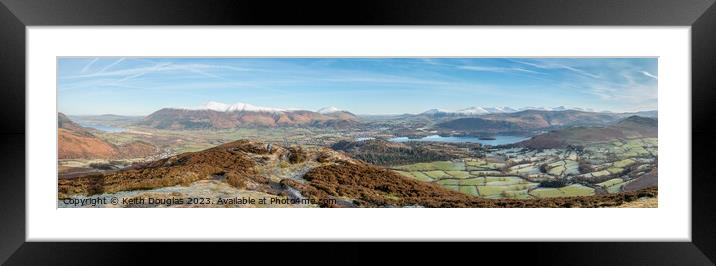 Northern Lake District Winter Panorama Framed Mounted Print by Keith Douglas