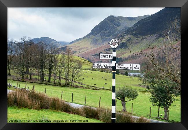 Buttermere Signpost Framed Print by Keith Douglas